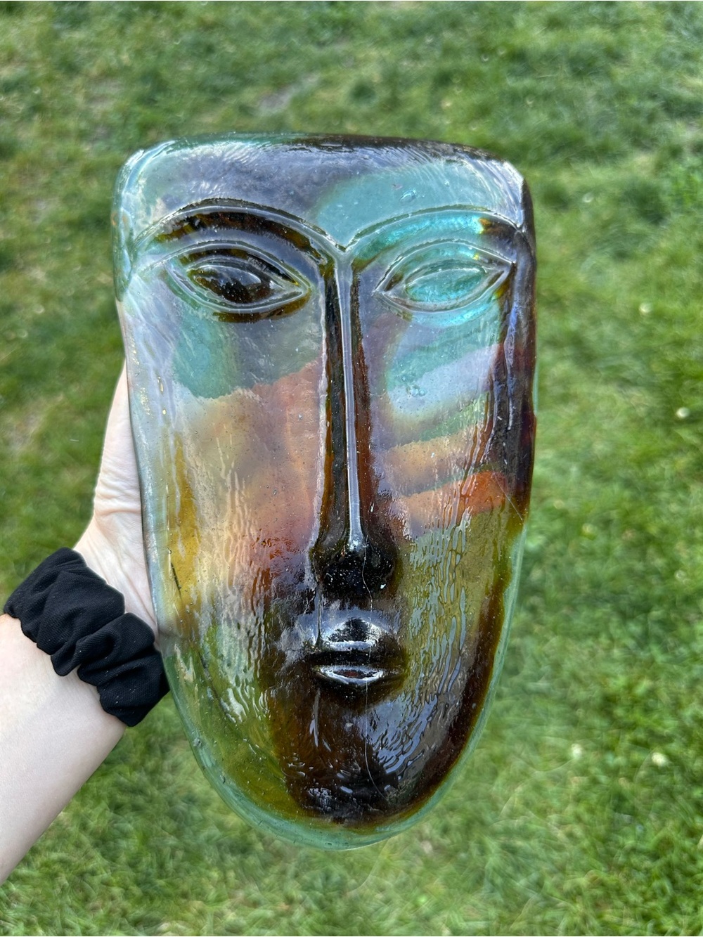 Art Glass Sculpture Sky Dreamer Glass Face Mask by Jaramillo Bros Kosta Bod Vtg
